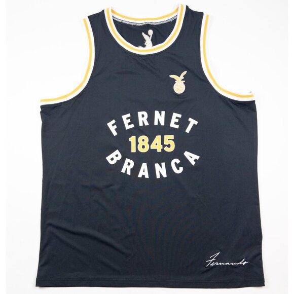 Pop-A-Shot x Fernet Branca Basketball Jersey Men's Black Gold 1845 Collectible - Picture 2 of 14